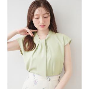 uvカット ブラウス シャツ 「汗ジミ防止」透けにくいボウタイブラウス「UVケア／吸水速乾／洗濯機OK」 レディース