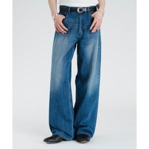 ジーンズ Vintage wash overdyed straight denim / ヴィンテージウォッシュオーバーダイストレートデニム