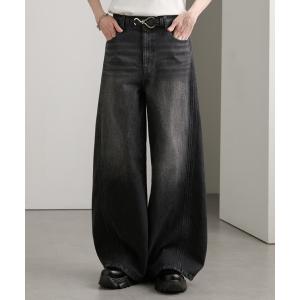 ワイドパンツ ジーンズ 「cussil/クシル」「12oz」サイドシームバギーフレアデニムパンツ メンズ レディース