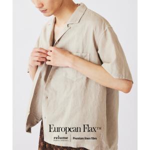 シャツ 半袖 European Flax / ヨーロピアンフラックス ガーメントダイ リネン 半袖シャツ メンズ