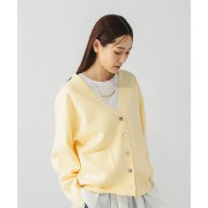 「GLOBAL WORK」 ニットカーディガン MEDIUM ペールイエロー レディース