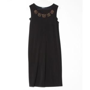 「DKNY DONNA KARAN NEW YORK」 レースノースリーブワンピース S ブラック レディース