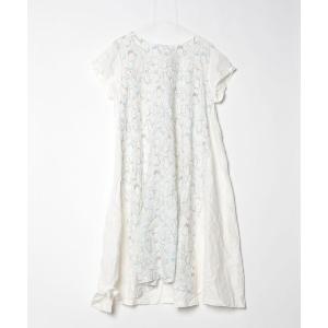 「haupia」 半袖ワンピース MEDIUM ホワイト レディース