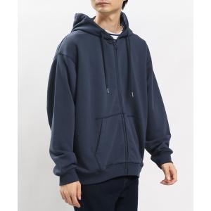 「GLOBAL WORK Smile Seed Store」 ジップアップパーカー LARGE ネイビー メンズ