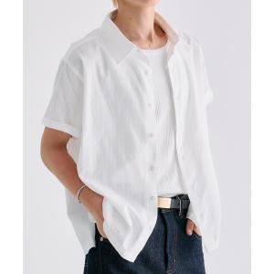 シャツ 半袖 Sheer Random Stripe Shirt / シアーランダムストライプシャツ メンズ レディース