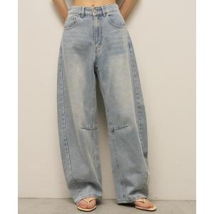 ワイドパンツ ジーンズ デニム デニムパンツ カーブダーツレッグデニムパンツ レディース