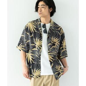 シャツ レーヨン総柄プリント半袖オープンカラーシャツ メンズ