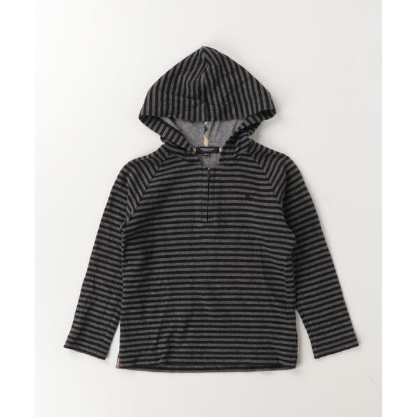 「BURBERRY」 「KIDS」ボーダー柄長袖カットソー 120 グレー キッズ