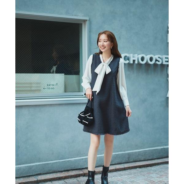 「NATURAL BEAUTY BASIC」 サロペットスカート MEDIUM チャコールグレー レ...