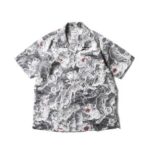 七分袖 アロハシャツ シャツ HOUSTON アロハシャツ リネン(百虎) メンズ レディース
