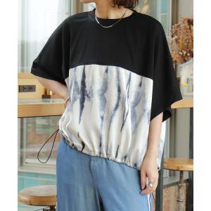 tシャツ 半袖 コンビプリントプルオーバー レディース