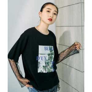 tシャツ シアーレースレイヤードT　887658 レディース