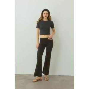 パンツ Turn-up Waist Flared Pants /ターンアップウエストパンツ レディース