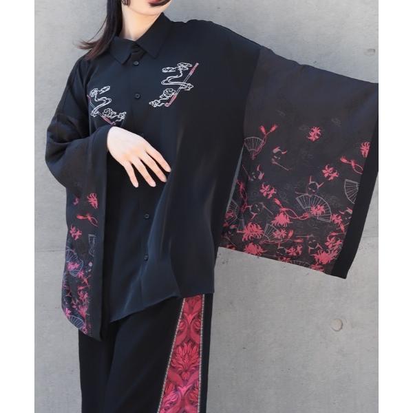 シャツ 般若×煙管和袖シャツ メンズ