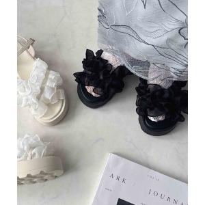 厚底 サンダル 「AS KNOW AS plus × VIVIANコラボ」シャイニーフリル厚底サンダル 「ZOZOTOWN限定商品」 レディース