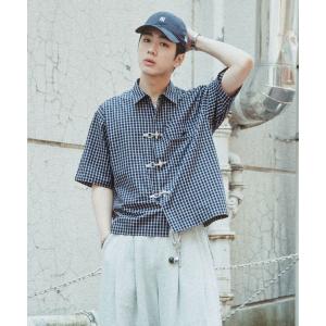 シャツ 半袖 Firemen Buckle Check Shirts/ファイヤーマンバックル/チェックシャツ メンズ