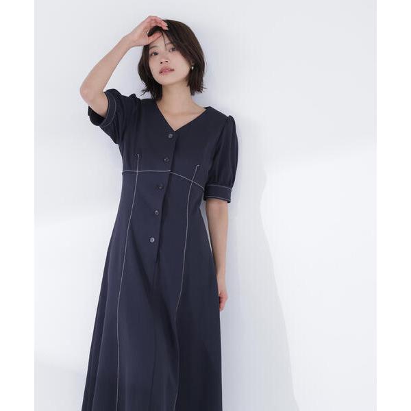 「NATURAL BEAUTY BASIC」 半袖ワンピース MEDIUM ブルー系その他6 レディ...