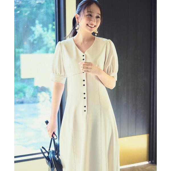 「NATURAL BEAUTY BASIC」 半袖ワンピース SMALL ホワイト系その他 レディー...