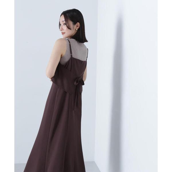 「NATURAL BEAUTY BASIC」 キャミソールワンピース SMALL ダークブラウン レ...