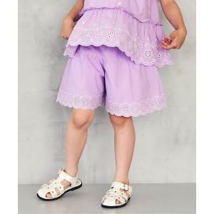 パンツ ハート・フラワーレースフリルショートパンツ_セットアップ可 キッズ 子供服 女の子