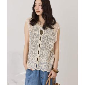 ベスト ジレ チュールコード刺繍ベスト レディース｜ZOZOTOWN Yahoo!店