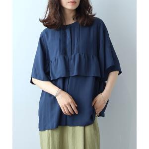 ブラウス シャツ 「M〜5L」ワッシャータックフリルブラウス レディース