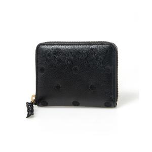 財布 perche ペルケ ドット刺繍ラウンドパームフィットウォレット レディース メンズ