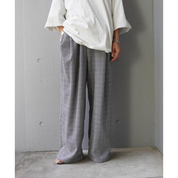 パンツ YENN（イエン）PLAID TUCK EASY PT レディース
