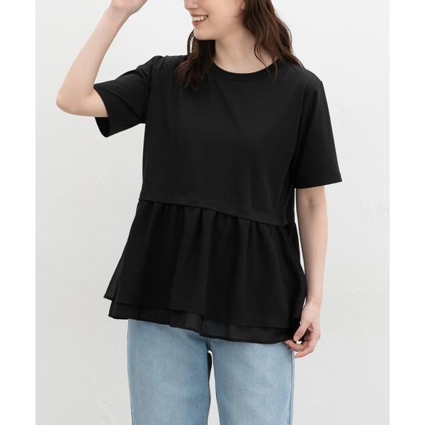 tシャツ 半袖 「ハニさら・接触冷感・イージーケア・ＵＶカット」ペプラムトップス レディース