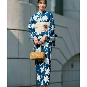 浴衣 ＩＥＤＩＴ　着付けいらずでさっと着られる　大人の粋な二部式浴衣「百合紺青」 レディース