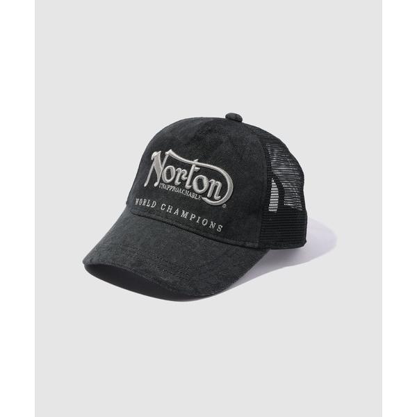 メッシュキャップ キャップ 帽子 「Norton/ ノートン」デニムフロント ロゴ刺繍 メッシュキャ...