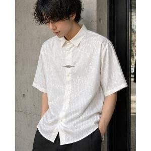 シャツ 半袖 「Bls」 「ZM」「Bling Leads」フックデザイン チャイナドレスシャツ メンズ