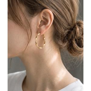 アレルギー対応 ピアス 「stainless」ステンレス・大きめツイストフープピアス「金属アレルギー対応」 レディース