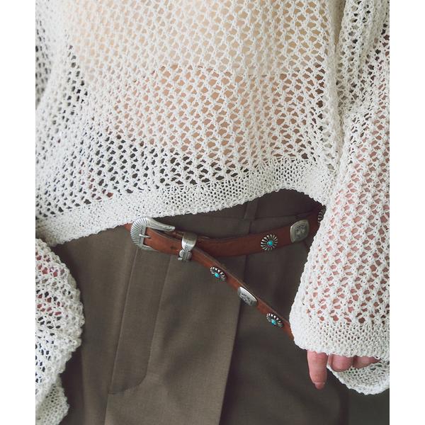 ベルト PUNTOVITA/プントヴィータ CONCHO BELT(キャメル) レディース