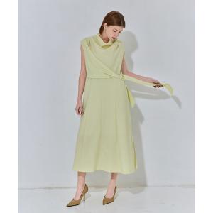 ワンピース 半袖 「THE TOKYO/ザトウキョウ」Cowl Neck Wool Dress/カウルネックサマーウールワンピース