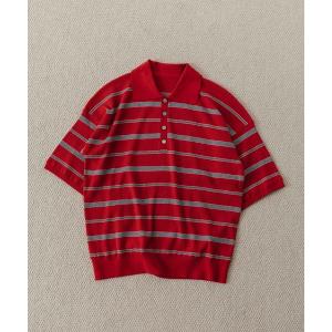 tシャツ MULCH BORDER KNIT POLO/マルチバーダーニットポロ レディース