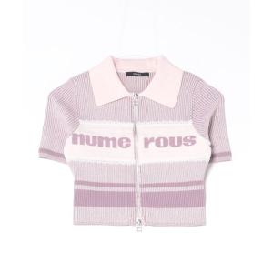 ニット セーター PLATING LOGO LACE HALF KNIT レディース