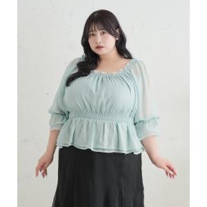 ブラウス シャツ 「Louiosy」「大きいサイズ」アソートシフォンシャーリングブラウス レディース