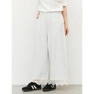 パンツ 「接触冷感」ミニ裏毛裾レースカットパンツ レディース
