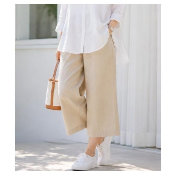 ワイドパンツ パンツ 綿麻８分丈 ワイドパンツ レディース メンズ