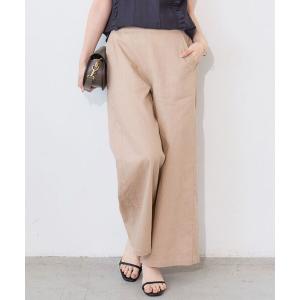 パンツ 麻ワイドクロップドパンツ レディース
