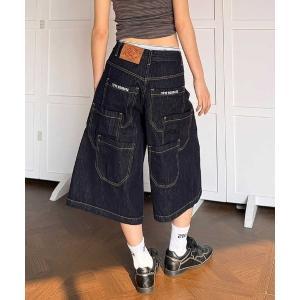 ハーフパンツ ジーンズ デニム デニムパンツ 短パン マルチポケットハーフデニムパンツ レディース