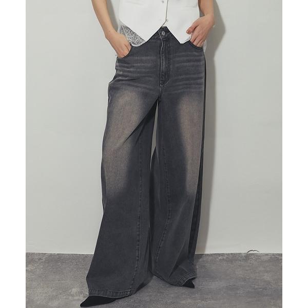 ワイドパンツ ジーンズ デニム デニムパンツ 吸水速乾デニムパンツ レディース