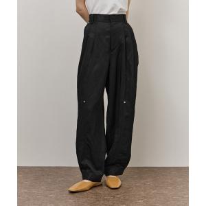 ワイドパンツ パンツ アジャストヘムクロップドパンツ レディース