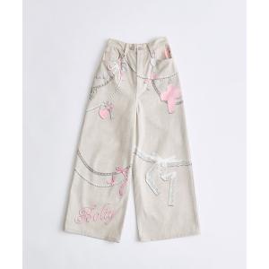 ジーンズ デニム デニムパンツ 転写プリントデニムパンツ レディース