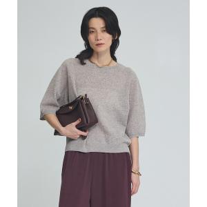ニット セーター リネンブレンドニットプルオーバー　夏服　夏ニット　オフィスカジュアル　きれいめ　大人 レディース