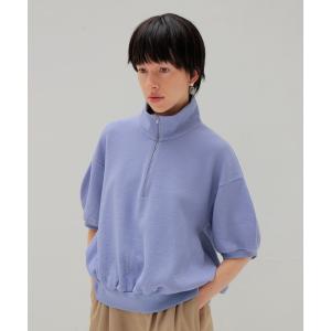 tシャツ double face zip half sleeve pullover(ダブルフェイスジップハーフスリーブプルオーバー) レディース