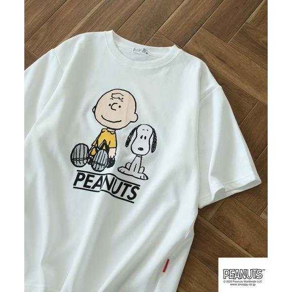 tシャツ PEANUTS スヌーピー柄接触冷感ビッグシルエット半袖Tシャツ メンズ レディース
