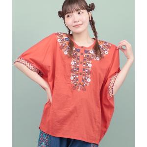 ブラウス シャツ 半袖 Rico ウィピール刺繍プルオーバー レディース