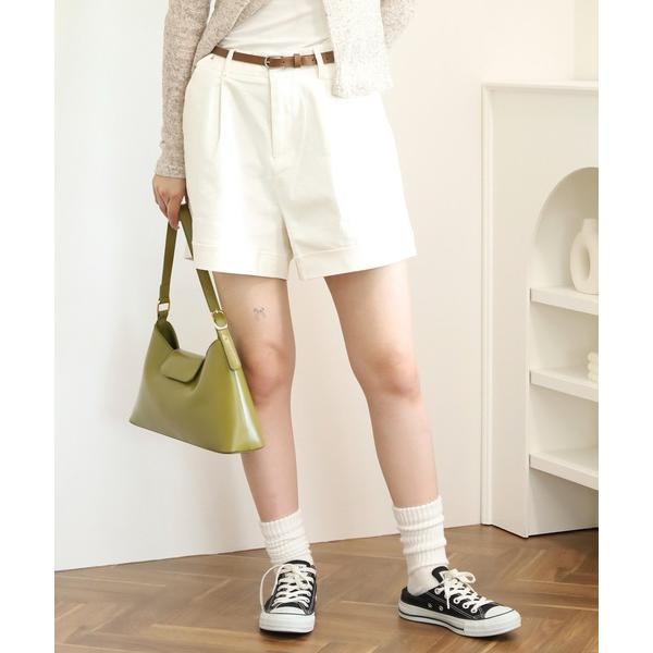 ワイドパンツ パンツ spiritoso ハイウエストショートパンツ レディース